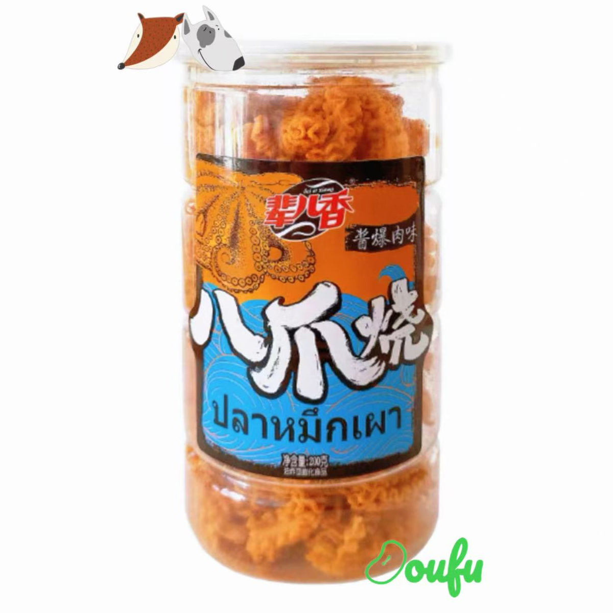 BEI ER Xiang-Octopus Crispy Cracker BBQ Fla 辈儿香八爪烧酱爆肉味200g