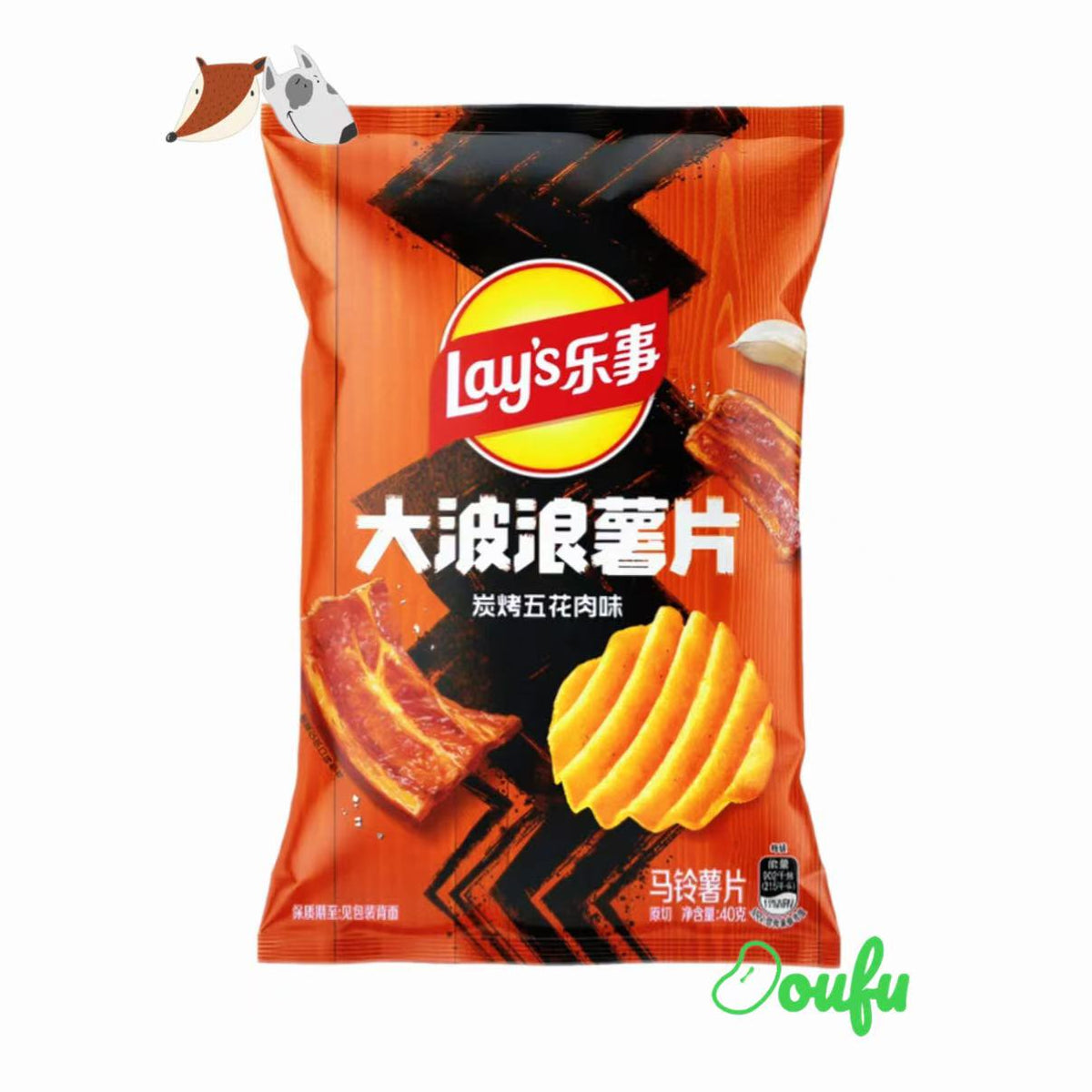 Lay's Chips Grilled Pork Fl.70g 大波浪薯片炭烤五花肉味