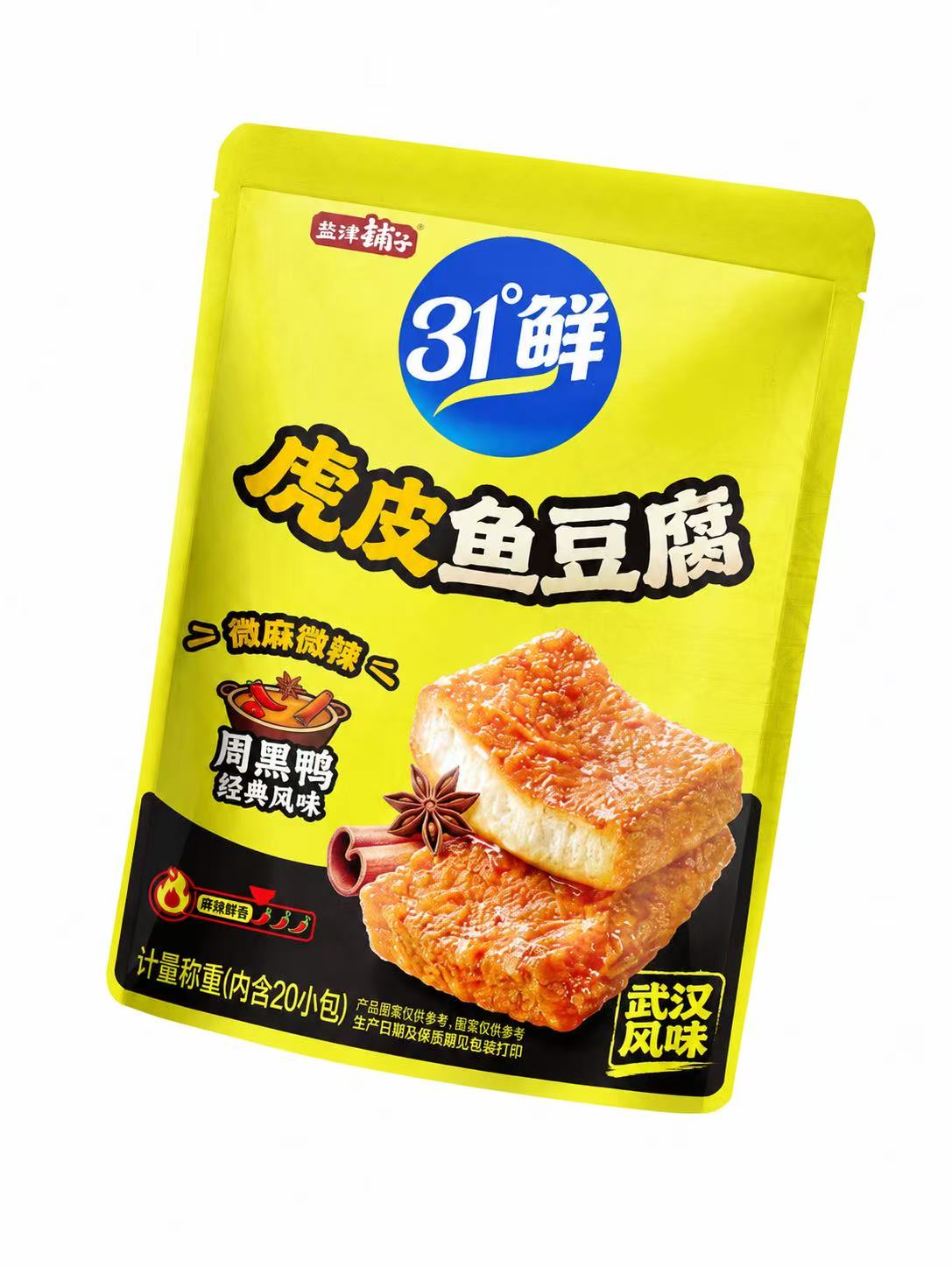 YJPZ Fish Tofu - Spicy Duck Flavor 盐津铺子虎皮鳕鱼豆腐(周黑鸭经典风味) 168g