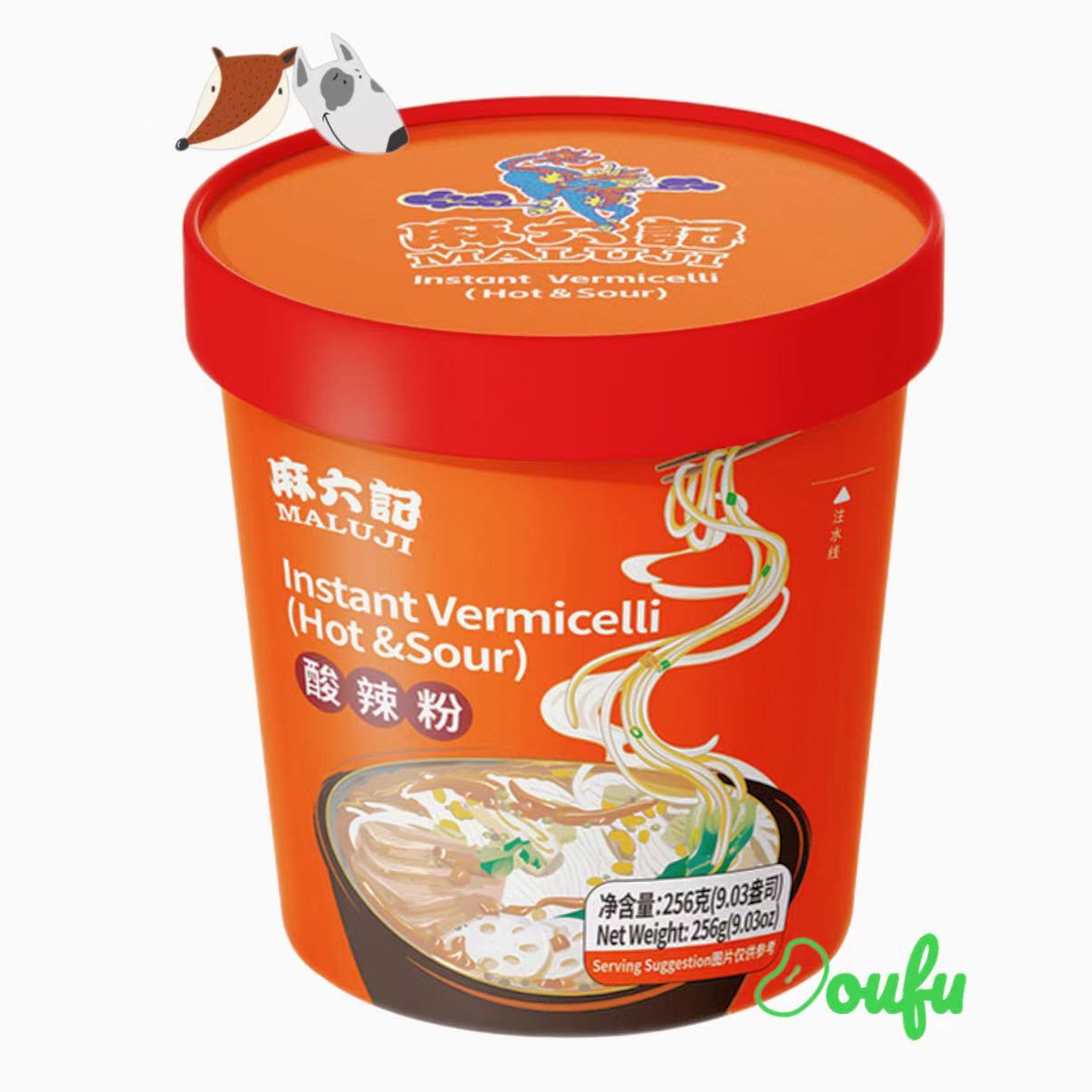MLJ Spicy And Sour Vermicelli 256g 麻六记桶装酸辣粉 256g