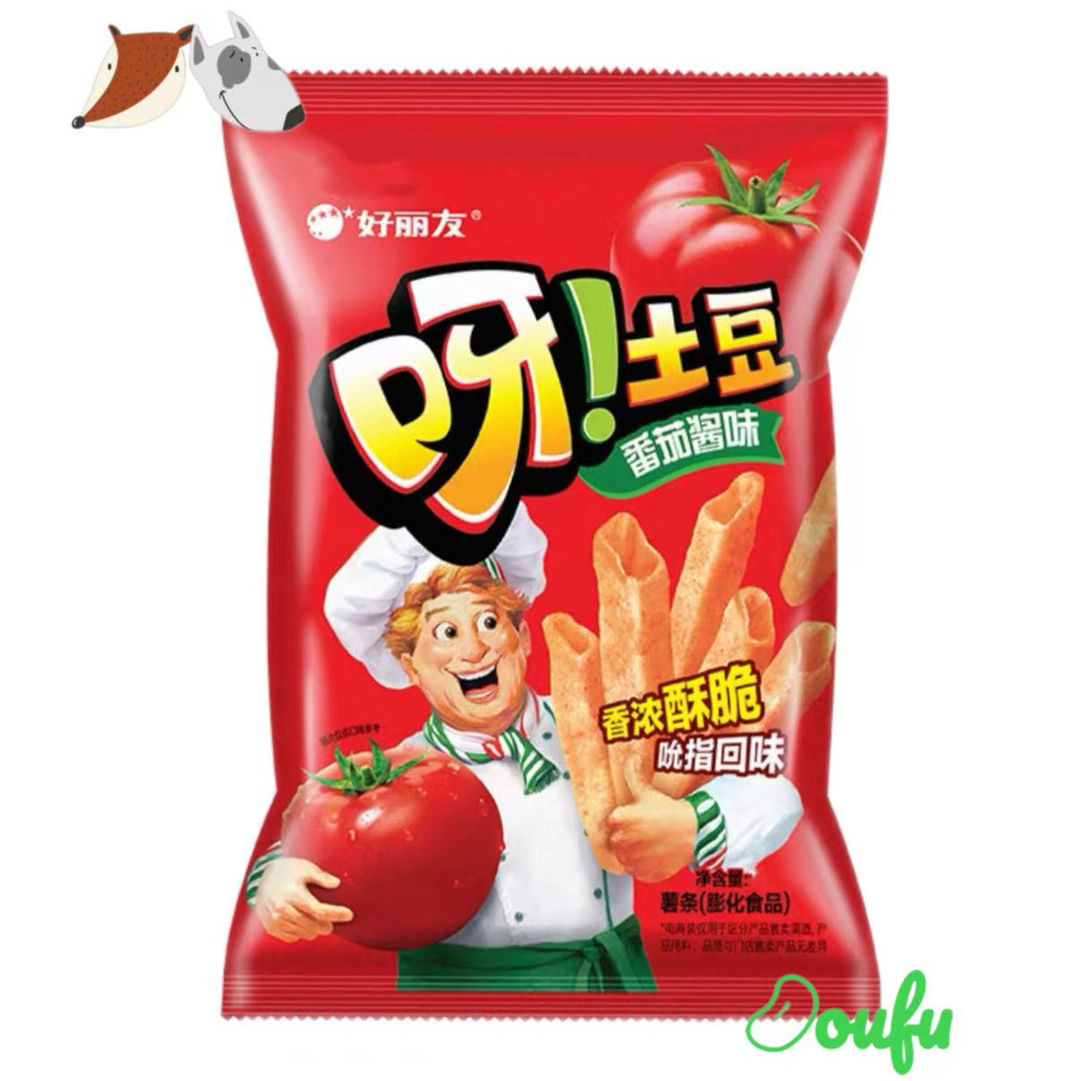 HLY Chips Ketchup Flv 70g 呀!土豆番茄酱味(红色) 70g