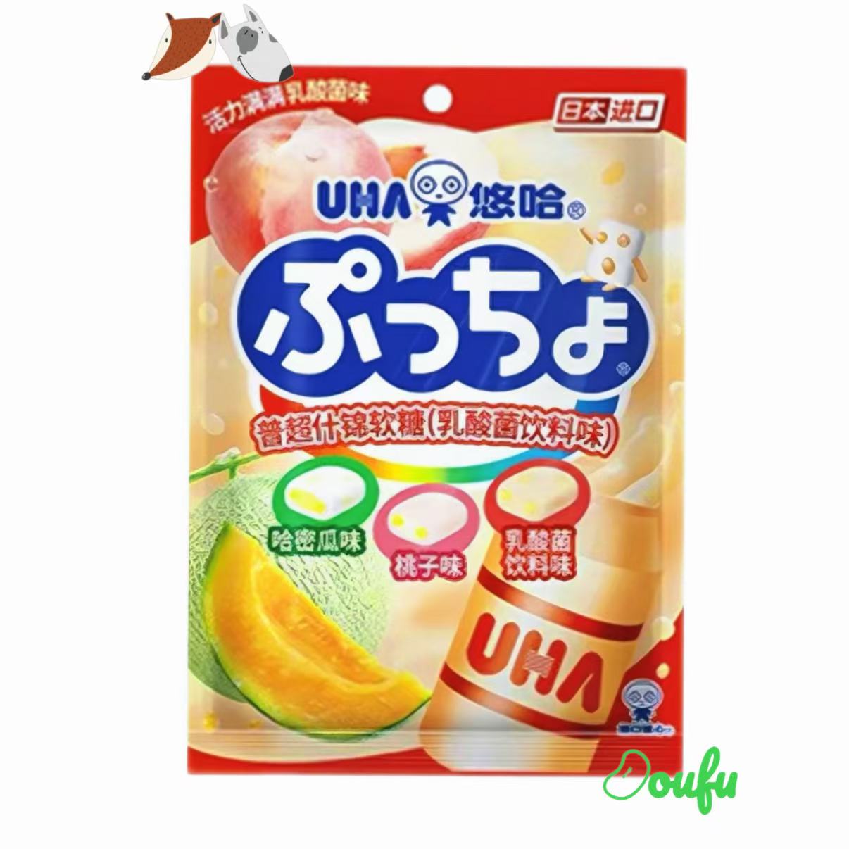 UHA Puccho Assorted Yogurt Drink Soft Candy 悠哈袋装乳酸菌什锦软糖90g