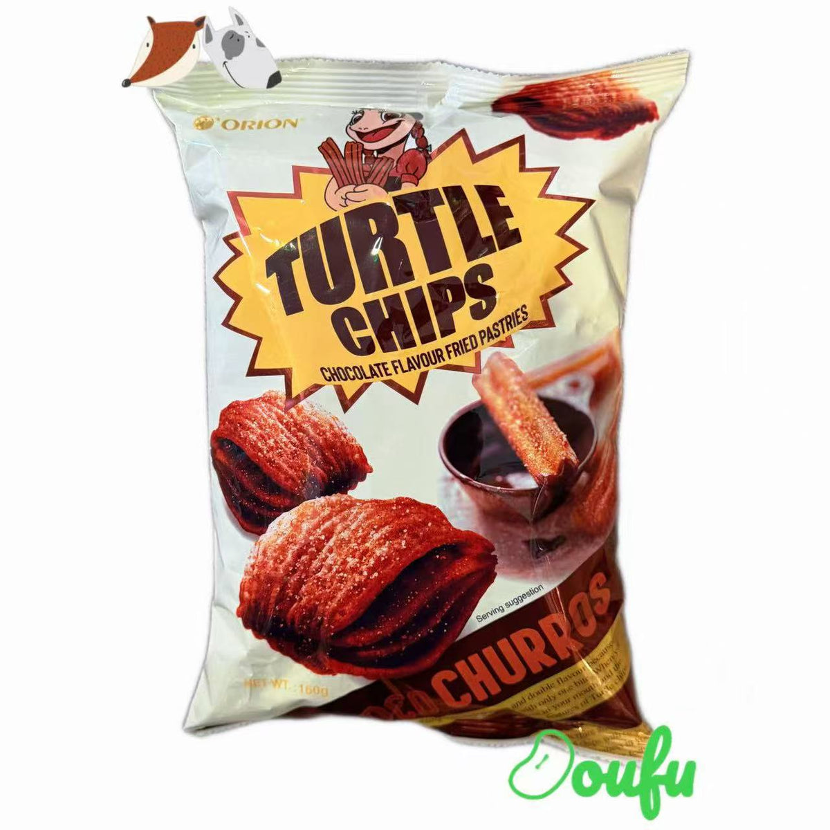 ORION Turtle Chips Choco Churrus 80g 好丽友乌龟酥巧克力味80g