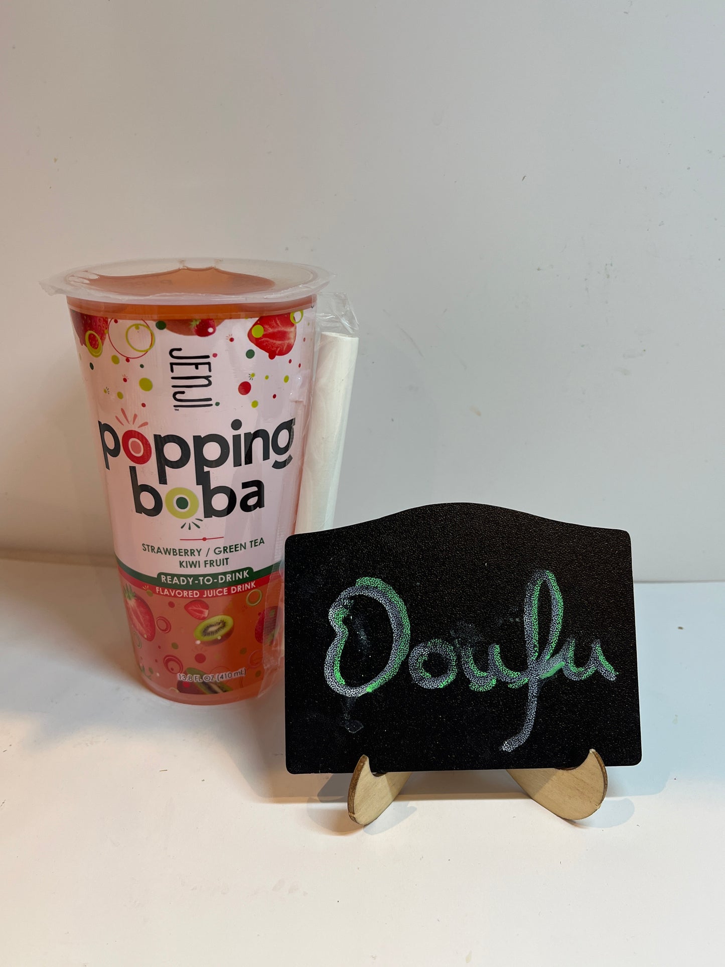 Jenji Popping Boba Strawberry/Kiwi Fruit 波霸饮料 草莓奇异果味410ml