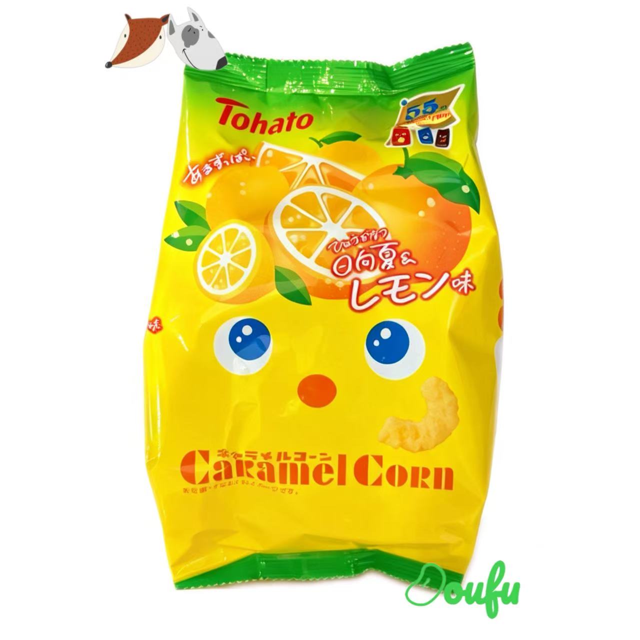 Tohato Caramel Corn Snack Hyuganatsu & Lemon Flavour 55g 日本桃哈多焦糖粟米条蜜柑柠檬味 55g
