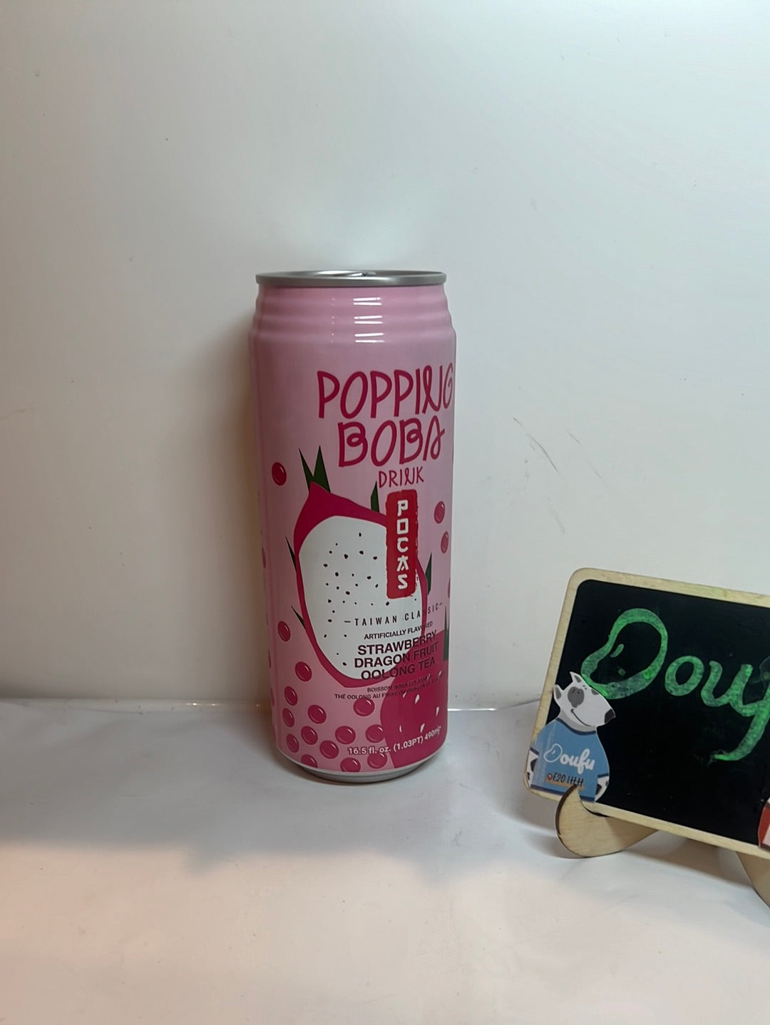 Pocas Popping Boba Strawberry Dragon Fruit Oolong Tea 草莓火龙果爆爆珠乌龙茶