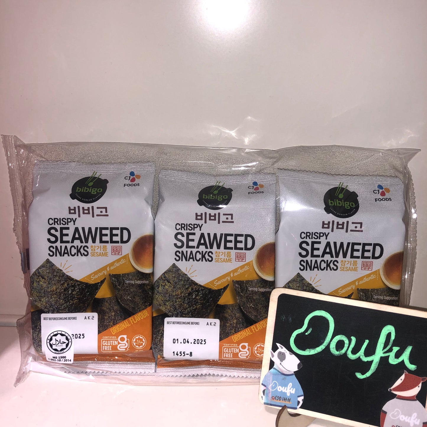 BIBIGO Crispy Seaweed Snacks Original 必品阁海苔原味15g*3