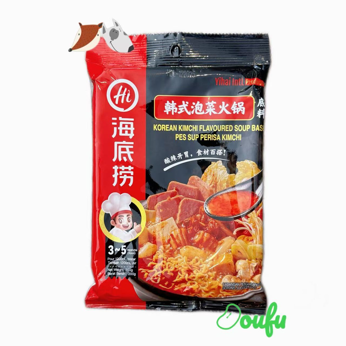 HDL Korean Kimchi Flavoured Soup Base 海底捞韩式泡菜火锅底料200g