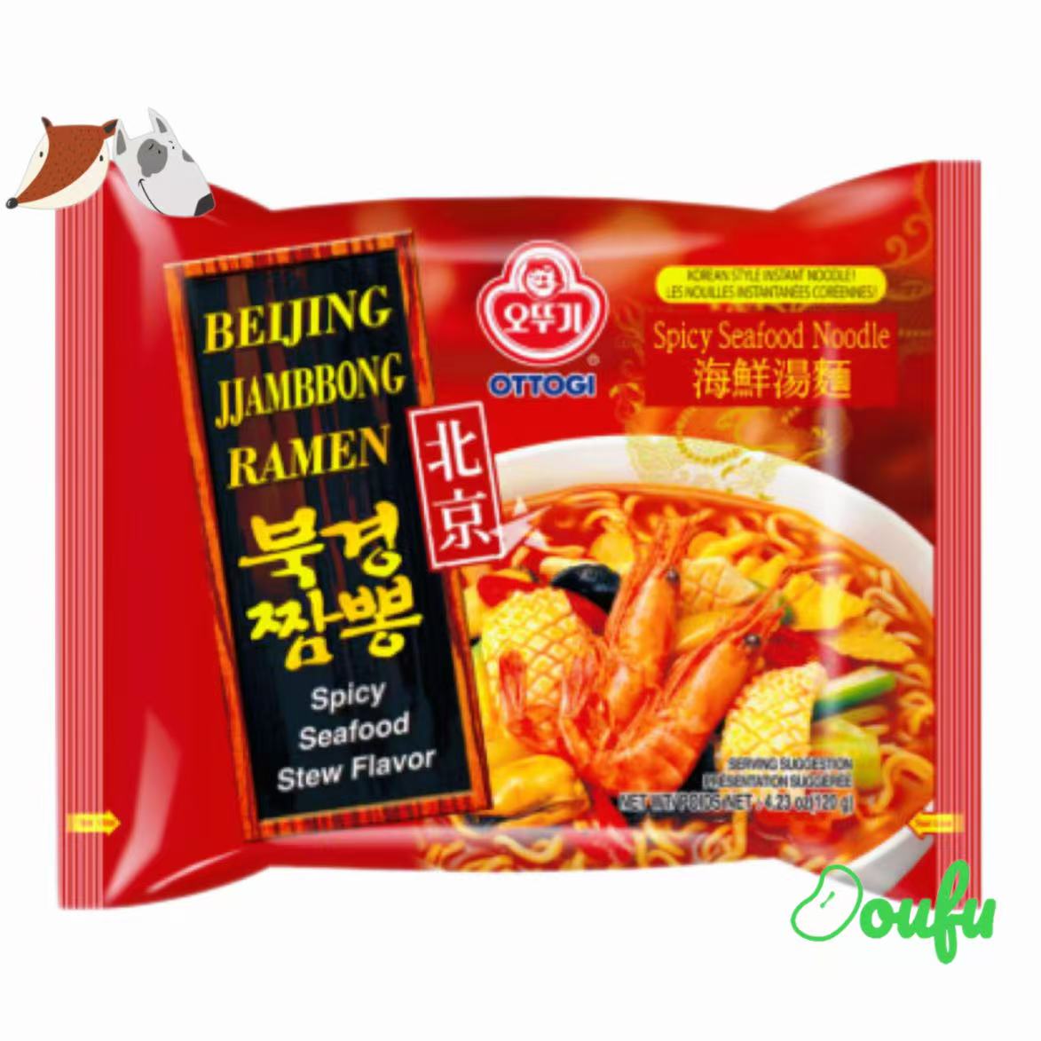 OTTOGI Beijing Spicy Seafood Noodle 120g OTTOGI不倒翁北京海鲜面120g