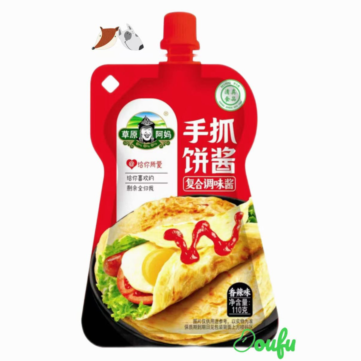 CYAM Scallion Pancake Sauce Spicy Flv 110g 草原阿妈手抓饼酱香辣味110g