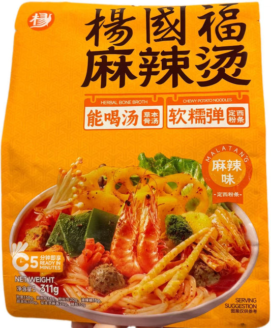 YGF Hot Pot with Noodle Hot& Spicy 杨国福麻辣烫-麻辣味袋装 311g