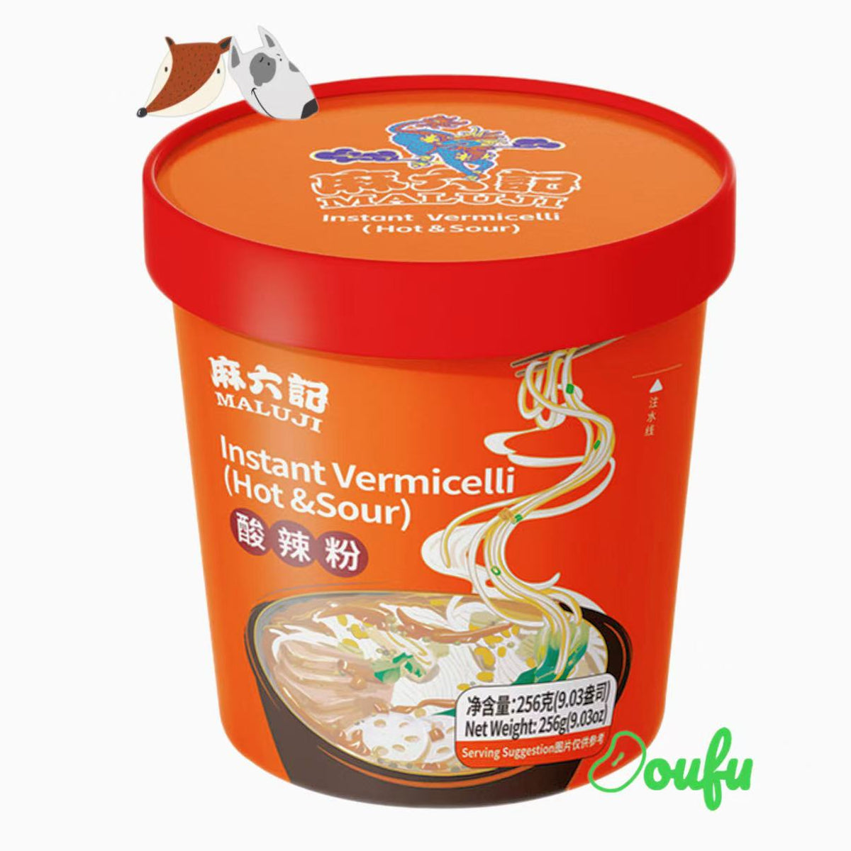 MLJ Spicy And Sour Vermicelli 256g 麻六记桶装酸辣粉 256g