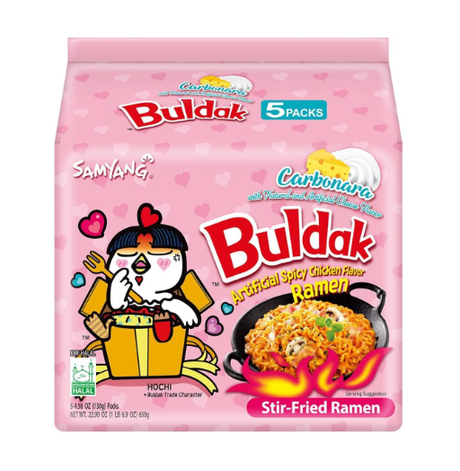 Samyang Buldak Ramen Carbonata Flavour Instant Noodle 5*130g 三养奶油火鸡面五连包