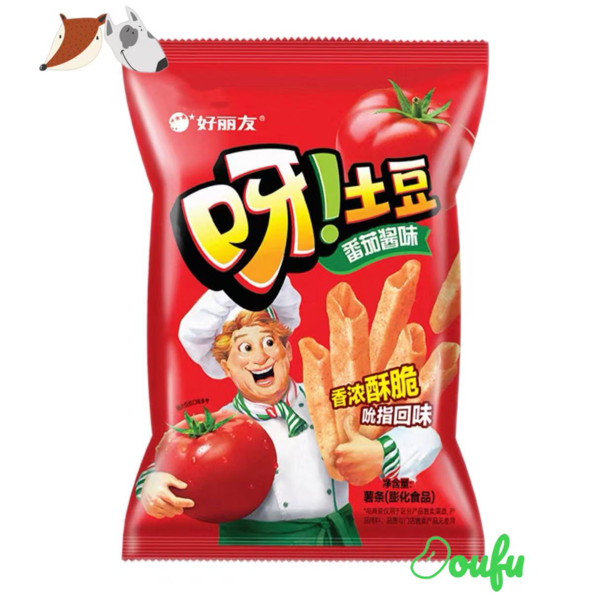 HLY Chips Ketchup Flv 70g 呀！土豆番茄酱味(红色) 70g