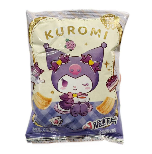 Kuromi Crispy Prawn Cracker Slices (Prawn flavour）轻食兽Kuromi脆虾片（鲜虾味） 12g