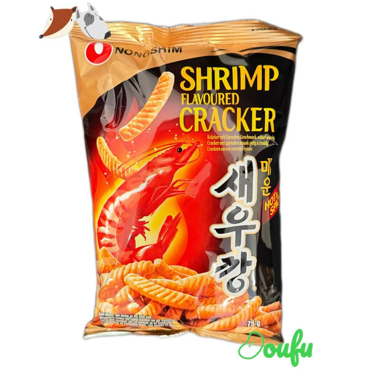 Nongshim Shrimp Cracker Hot Flavour 农心虾条辣味 75g