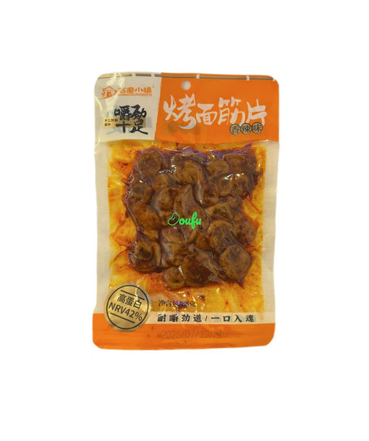 SMXZ Preserved Instant Gluten Flakes Snack Spicy Flv 石磨小镇烤面筋片香辣味88g