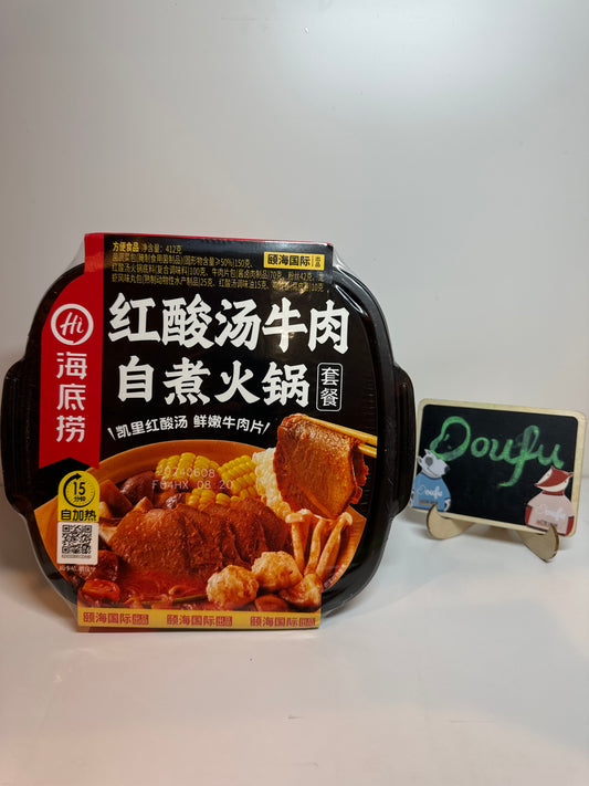 HDL Red Sour Beef Selfheating Hotpot 海底捞红酸汤牛肉自煮火锅 412g