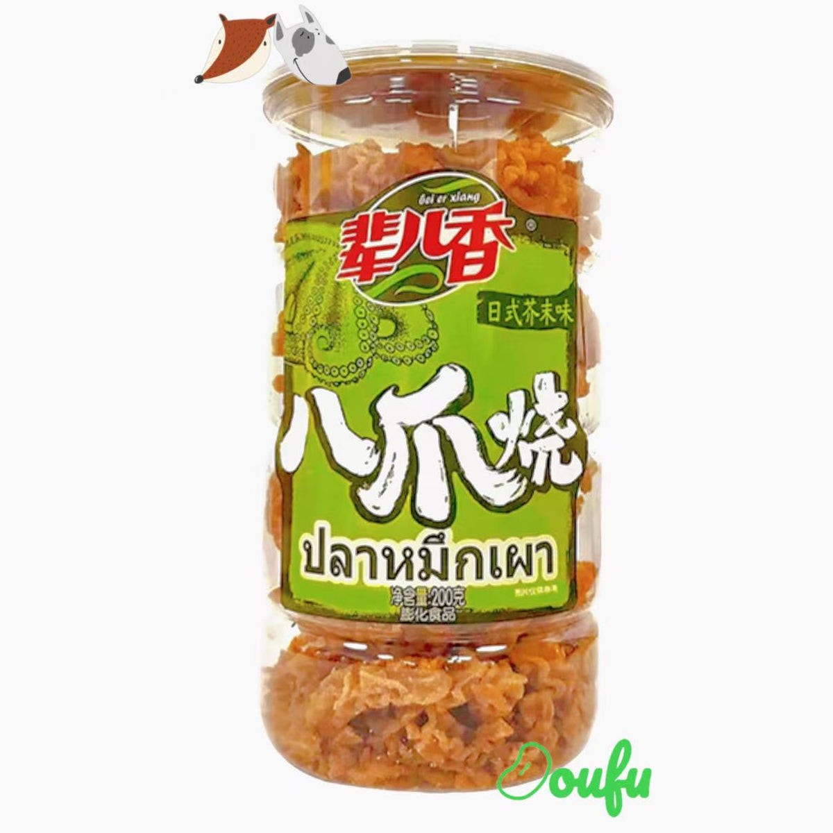 Bei Er Xiang-Octopus Crispy Cracker (Wasabi Flavour) 200g 辈儿香八爪烧日式芥末味 200g