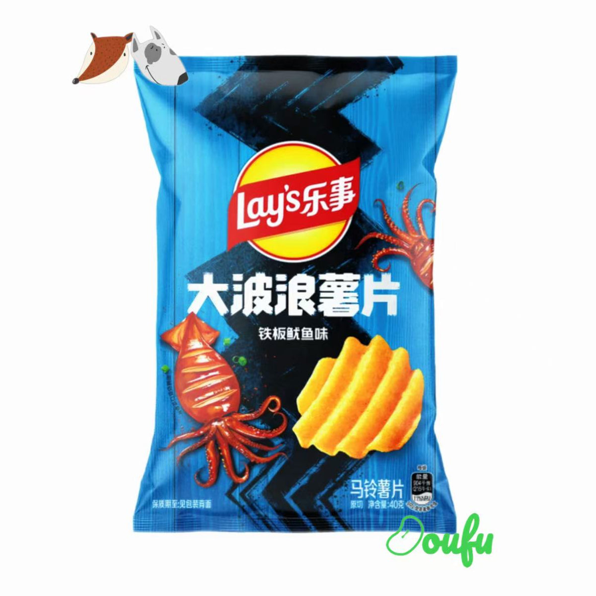 Lay's Chip Grilled Squid Flavor 乐事大波浪铁板鱿鱼味 70g