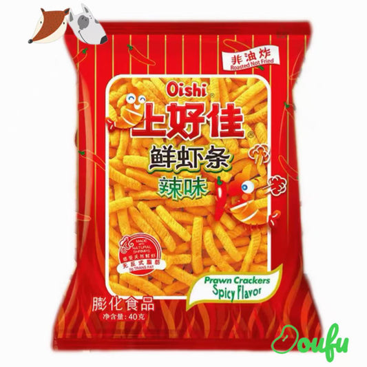 Oishi Prawn Crackers Spicy Flavor 40g 上好佳辣味虾条(红)40g