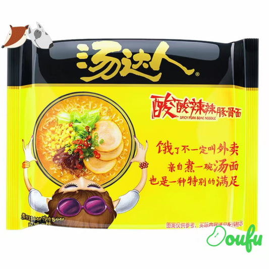 TDR Spicy Sour Pork flavour Instant Noodle 汤达人酸辣豚骨泡面单包