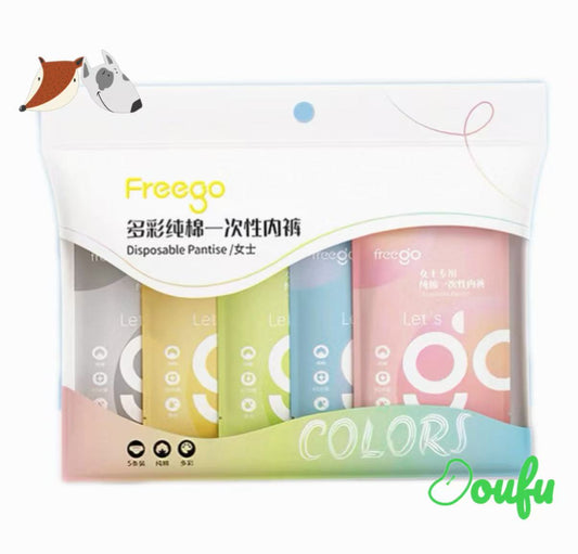 Freego Disposable Underwear 5PCs Freego女士纯棉一次性内裤五条装L码