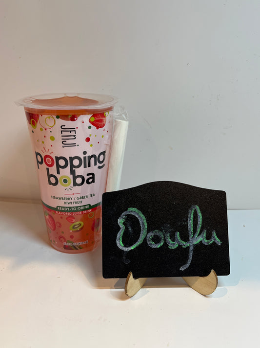 Jenji Popping Boba Strawberry/Kiwi Fruit 波霸饮料 草莓奇异果味410ml