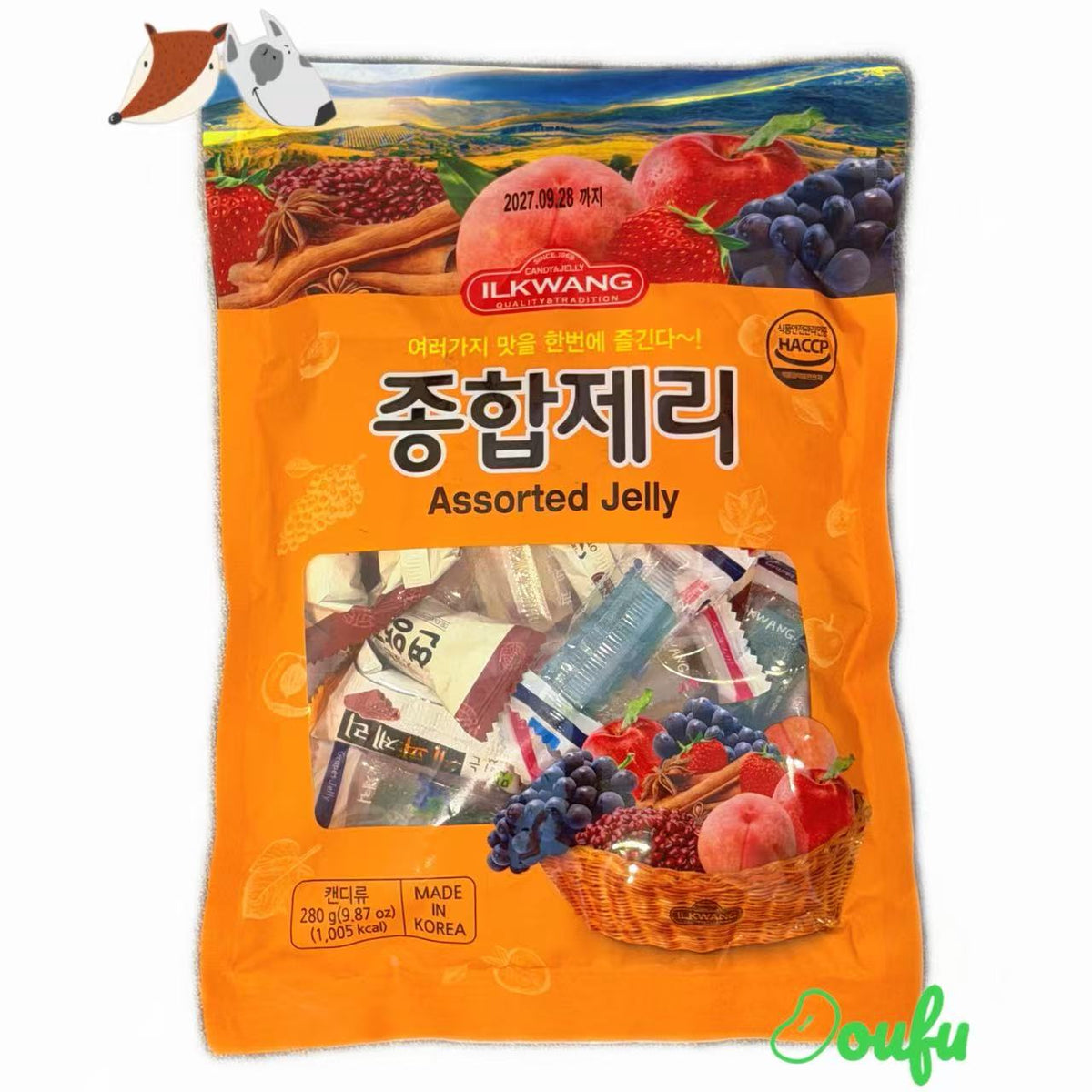 ILKWANG Assorted Jelly Candy 280g Ilkwang韩国混合水果味软糖280g
