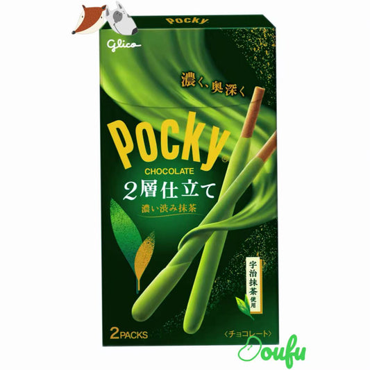 Glico Pocky Double Layer Rich Matcha Flv 格力双层浓郁涩抹茶味百奇52.2g