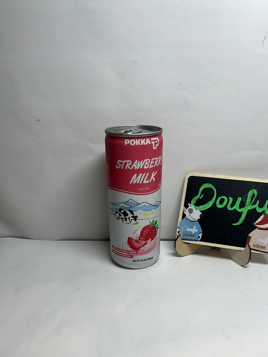 PC Milk Drink Strawberry Can Pokkap草莓牛奶 240ml