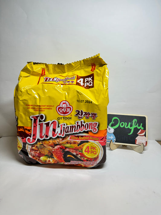 Ottogi Jin Ramen Spicy Seafood 不倒翁金拉面辣海鲜面五连包