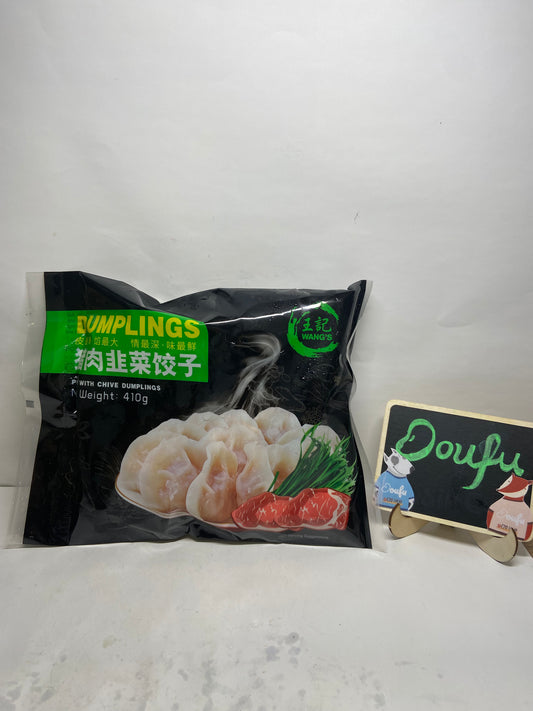 WJ pork with chive dumplings 王记猪肉韭菜饺子 410g
