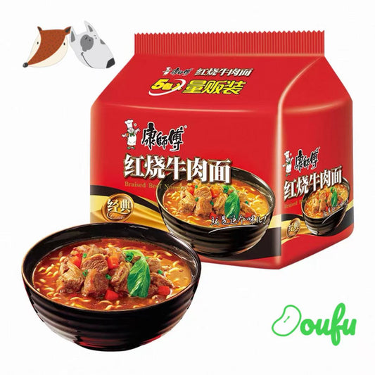 Mr Kons Noodle Braised Beef Fl 105g*5 康师傅红烧牛肉面五连包