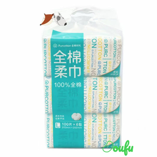 Purcotton Cotton Tissues 6PCs 全棉时代洗脸巾100抽6包装