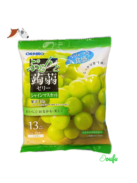 Orihiro Konjac Jelly Green Grape 蒟蒻果冻青提口味6小包入 120g