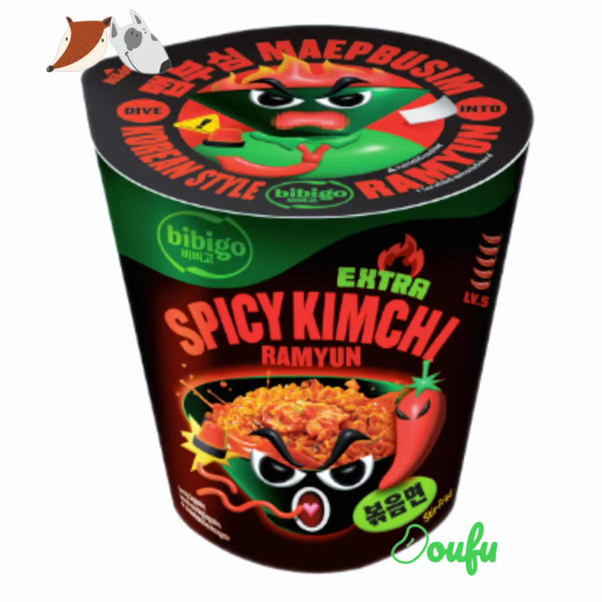 Bibigo Ramyun Extra Spicy Kimchi Cup 98g 必品阁加辣泡菜拉面98g
