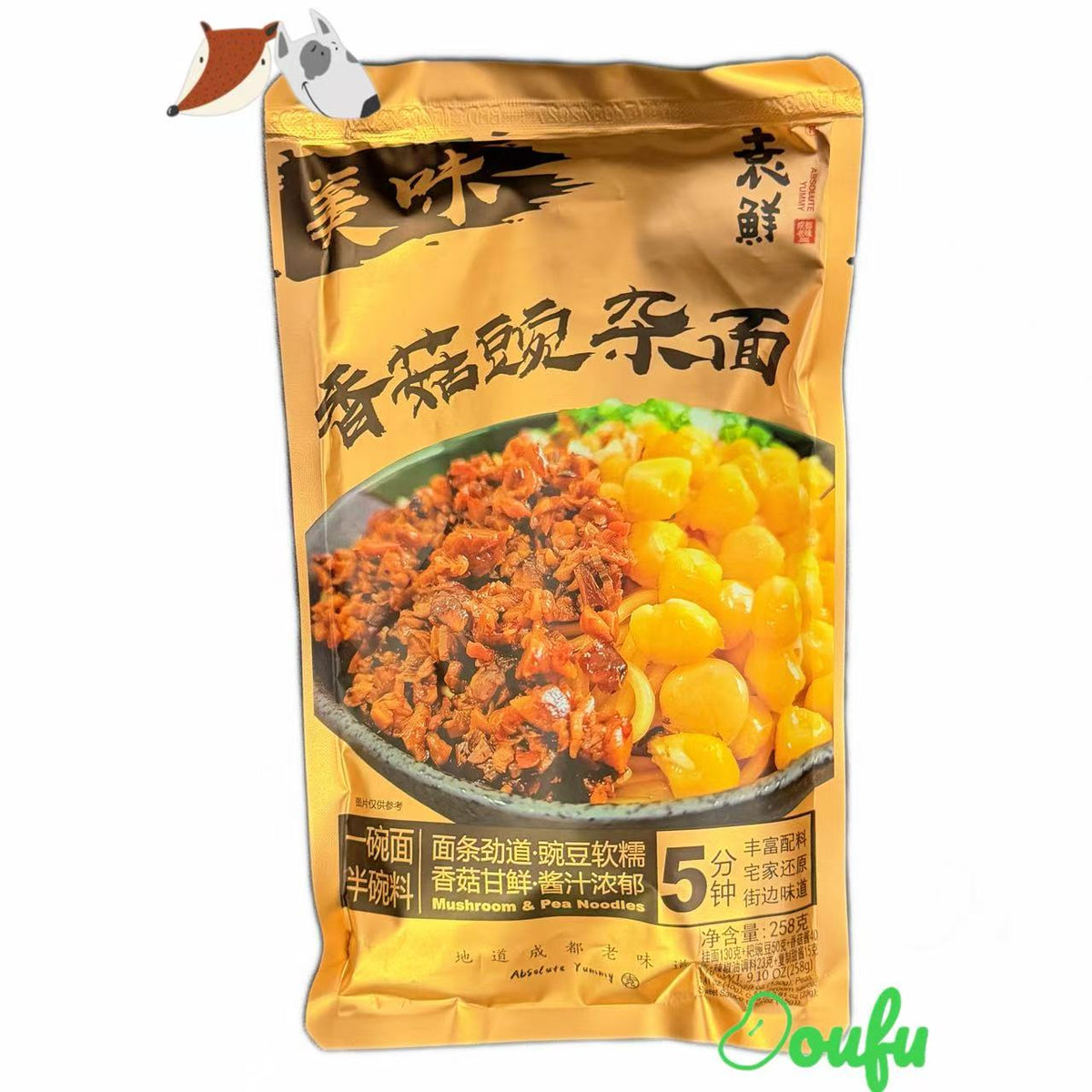 YX Mushroom With Pea Noodle 袁鲜香菇豌杂面238g