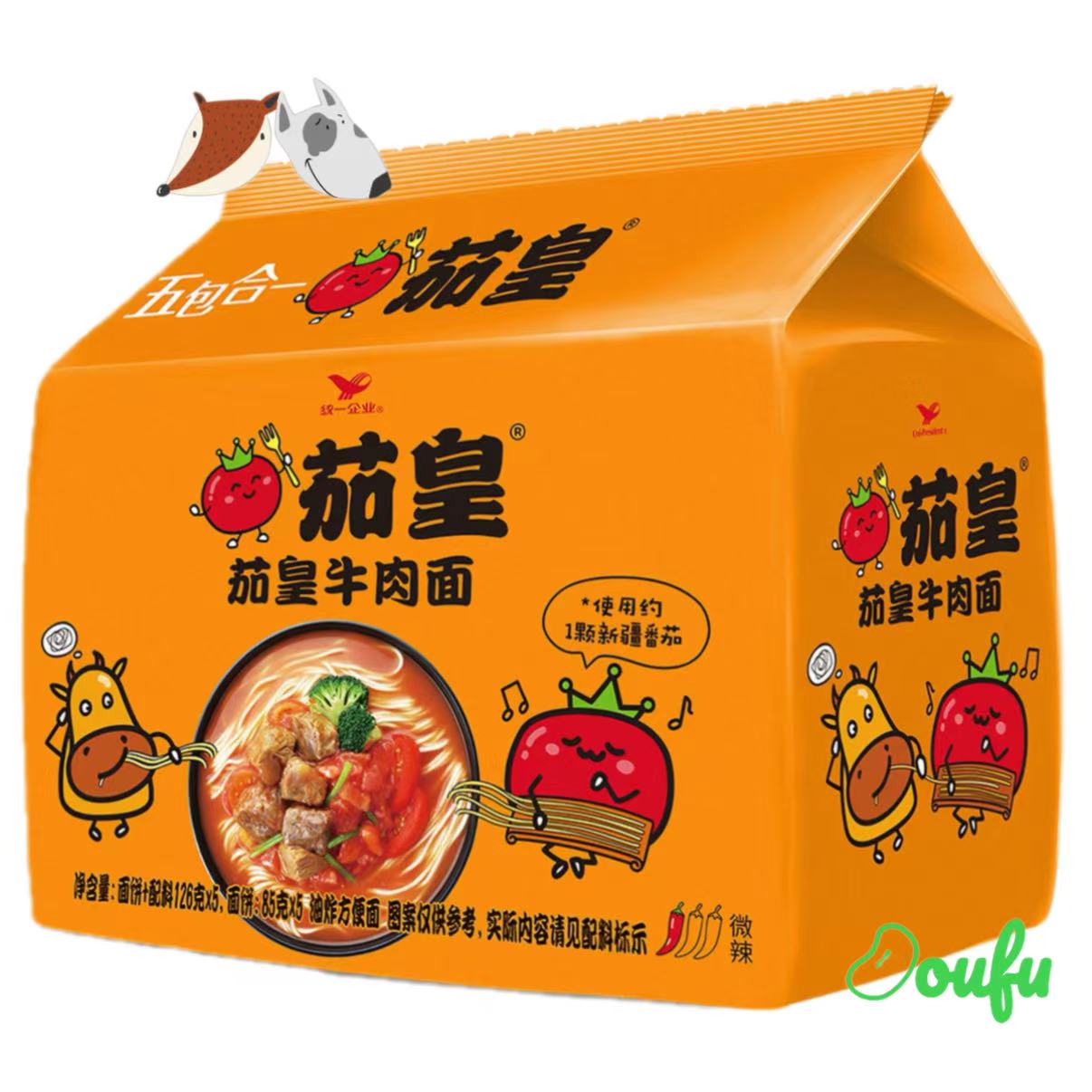 TYQH Instant Noodle Art. Beef 5pcs 茄皇牛肉面五连包