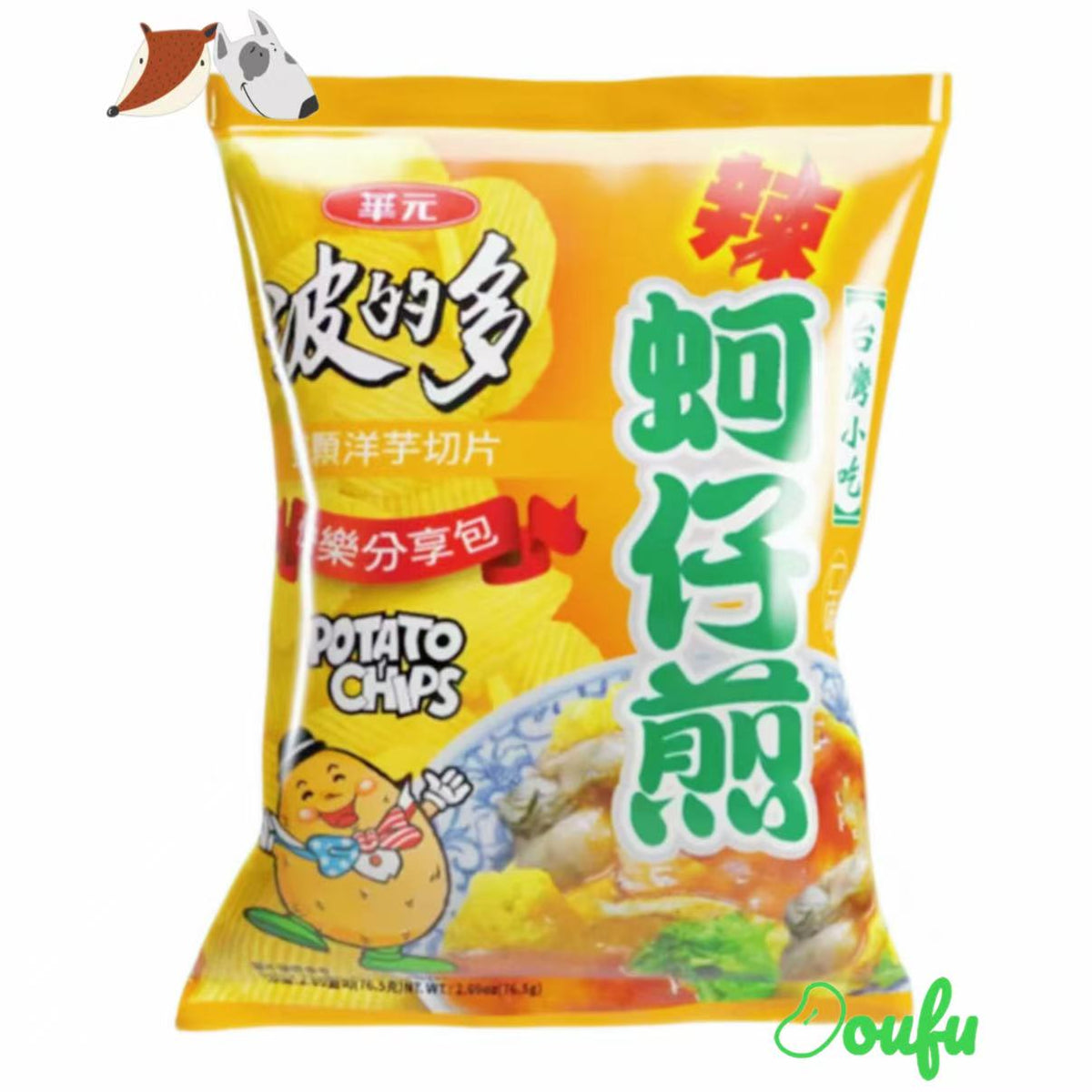 Hwa Yuan -Potato Chips Spicy Oyster Omelwt Flv 34g 华元波的多蚵仔煎辣味薯片 34g onSale