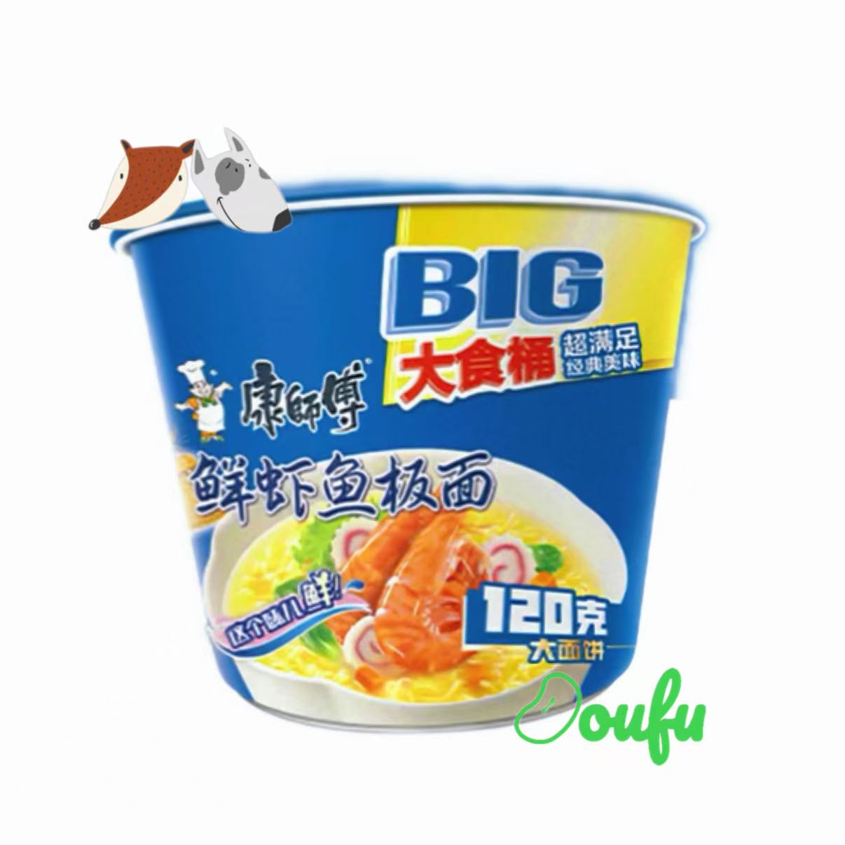 KSF Artificial Shrimp&Fish Cake Bowl 141g 康师傅鲜虾鱼板面桶装141g