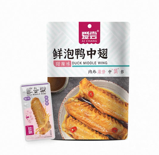 AC Duck Mid-Wings Spicy Flavor爱尝鲜泡鸭中翅甜辣味 168g