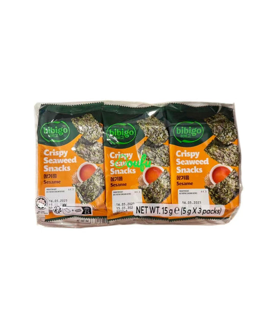 BIBIGO Crispy Seaweed Snacks Original 必品阁海苔原味15g*3