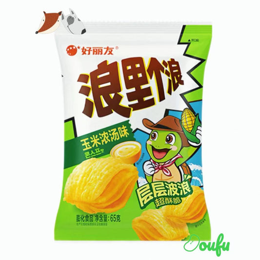 Orion Corn Soup Flv Corn Chips 65g 好丽友浪里个浪玉米浓汤味 65g