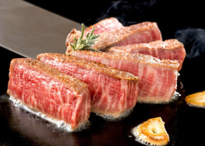 Wagyu beef steak in grill