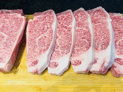 wagyu steak slices