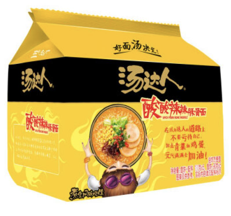 INSTANT NOODLES SPICY PORK BONE STYLE 汤达人酸酸辣辣豚骨面 130g*5 INSTANT NOODLES SPICY PORK BONE STYLE 汤达人酸酸辣辣豚骨面 130g*5