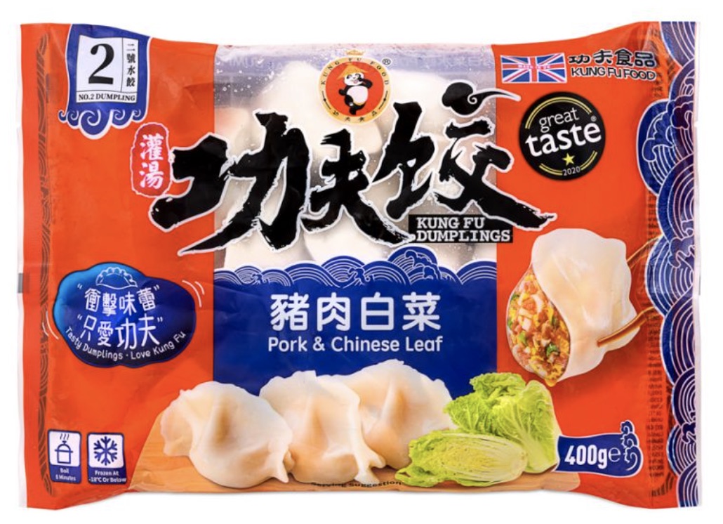 KUNGFU Pork & Chinese Leaf Dumplings 400g功夫水餃-豬肉白菜 KUNGFU Pork & Chinese Leaf Dumplings 400g功夫水餃-豬肉白菜