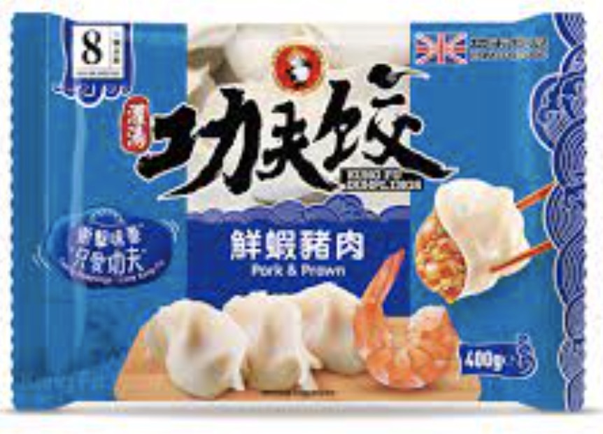 KUNGFU Prawn & Pork Dumplings 400g功夫水餃-鮮蝦豬肉 KUNGFU Prawn & Pork Dumplings 400g功夫水餃-鮮蝦豬肉