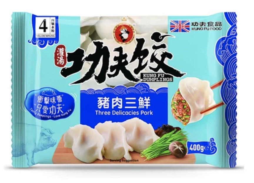 KUNGFU Three Delicacies Pork Dumplings 400g功夫水餃-豬肉三鲜 KUNGFU Three Delicacies Pork Dumplings 400g功夫水餃-豬肉三鲜